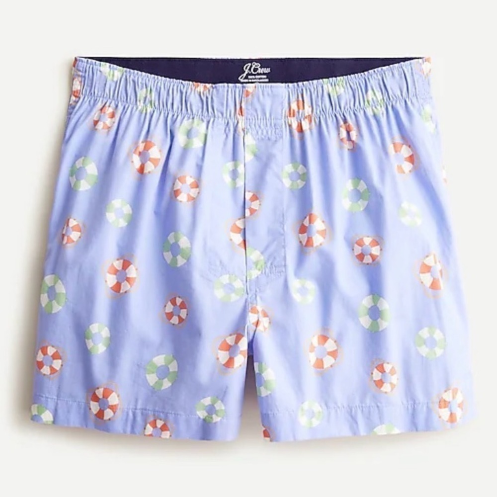 NWT J. Crew Men’s Printed Boxers In Purple Life Preserver Print